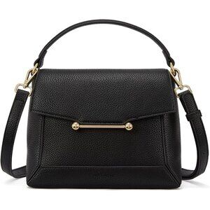 Small Vegan Leather Crossbody Bag for Women with Flap and Top Handle Design